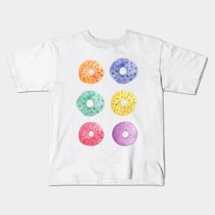 Colorful Watercolor Donuts Kids T-Shirt